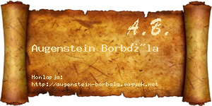 Augenstein Borbála névjegykártya
